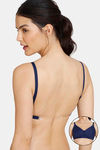 Zivame Beautiful Basics Double Layered Non Wired 3/4Th Coverage Backless Bra - Medieval Blue — thumbnail 1